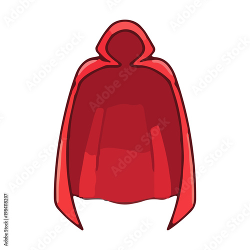 Red Hooded Cape Illustration
