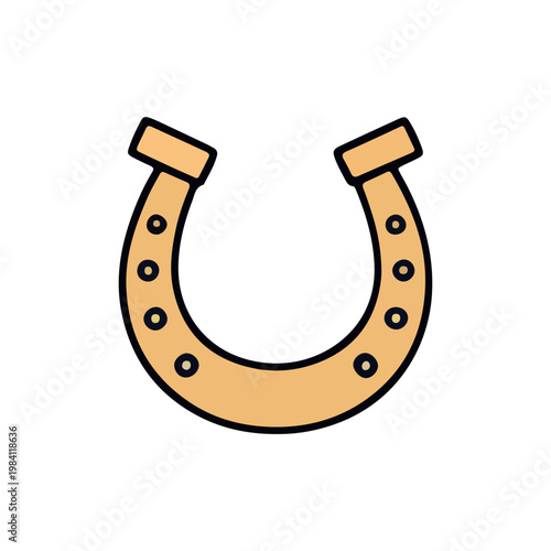 Simple Horseshoe Icon Illustration