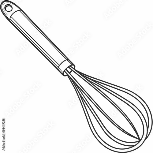 Foto Hand drawn style kitchen whisk illustration for culinary and baking designs