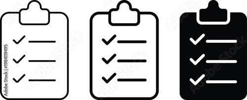 Clipboard Checklist Vector Icons with Task Organization Illustration