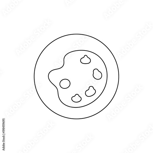 Artist Paint Palette Icon - Simple Outline Drawing