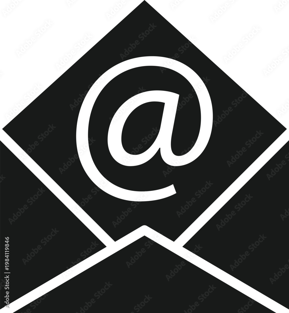 Fototapeta premium Email Envelope Vector Icon with Online Communication Illustration