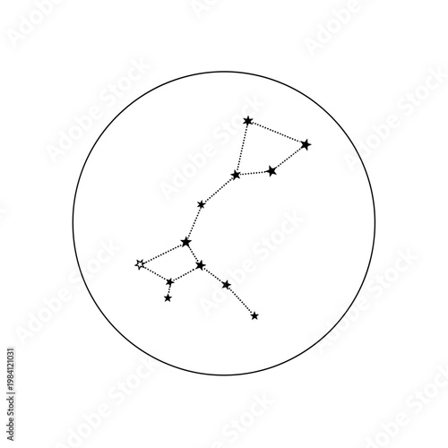 Constellation Ursa Major Star Map, Big Dipper Star Pattern, Astronomy Line Art
