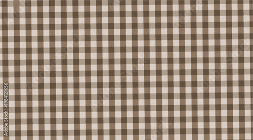 Seamless brown and beige gingham plaid pattern with a rustic textile texture