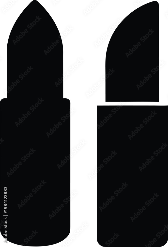 Fototapeta premium Two black lipsticks displayed side by side in a striking silhouette high quality