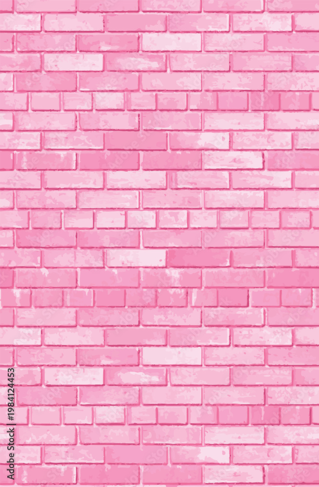 Fototapeta premium Abstract background of a pink brick wall with distressed weathered texture and realistic masonry