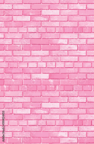 Abstract background of a pink brick wall with distressed weathered texture and realistic masonry