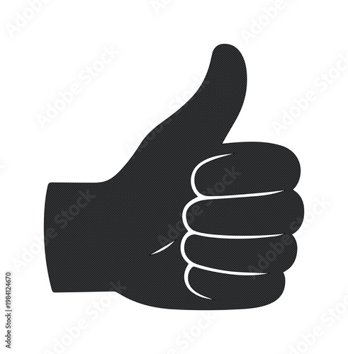 サムズアップのベクターアイコン, 親指を立てた手のシルエット, 肯定や承認を意味するハンドサイン, シンプルな黒のジェスチャーイラスト, 成功や高評価を表すビジネス向けグラフィック素材