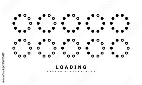 ローディング シンプルなアイコンのセット ベクターイラスト