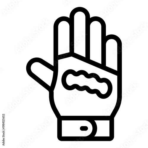 glove outline icon. protective wear. hand safety. riding apparel.