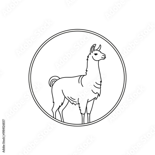 Minimalist Llama Icon Vector Art - Cute Animal Emblem