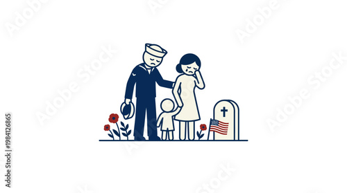 Grieving Family at the Cemetery