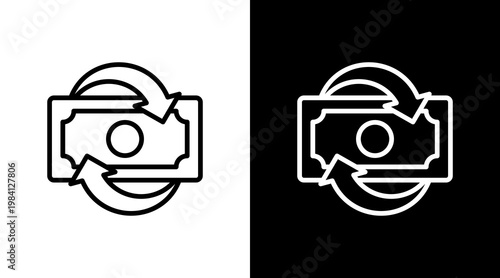 Cash Flow White Icon Set Design
