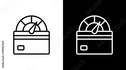 Credit Score White Icon Set Design