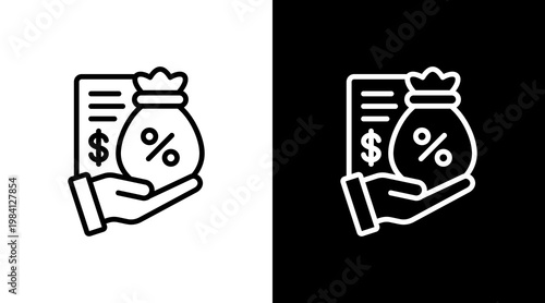 Loan White Icon Set Design