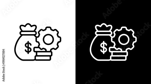 Wealth Management White Icon Set Design