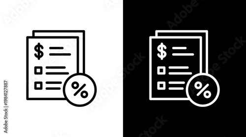 Tax Document White Icon Set Design