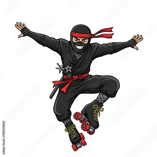 Ninja Roller Skater Action