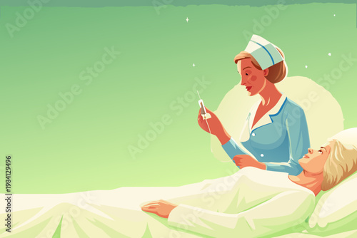 Nurse Administering Medication to Patient With Car