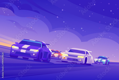 Safety Car Leading Pack During Race Neutralization