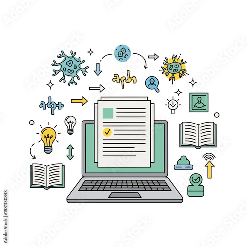 Innovative digital learning solution with data processing and information exchange, smart summarization enhancing educational content delivery.