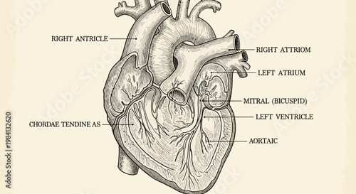 AIzaSyACw_Sl32TVbLAaliGlWq7iQivO06qYVOU Vintage anatomical engraving of human heart, intricately detailed in classic scientific illustration style, perfect for medical history and biological education