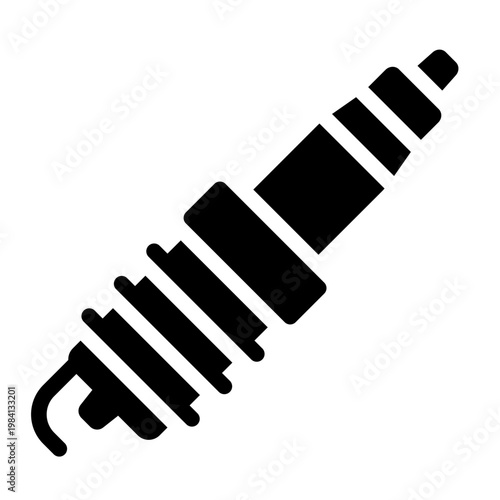 spark plug glyph icon. ignition part. engine combustion. motor repair.