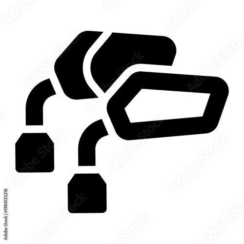mirror glyph icon. rear view. safety visibility. traffic monitoring.