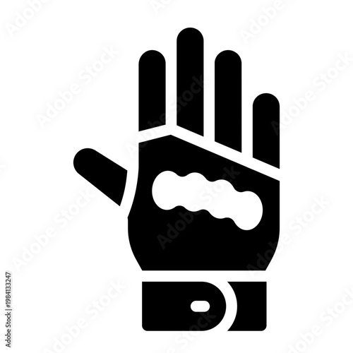 glove glyph icon. protective wear. hand safety. riding apparel.