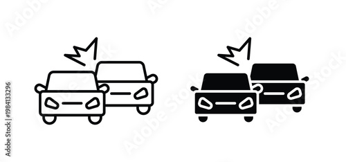 Accident icon editable stroke outline vectors. EPS10
