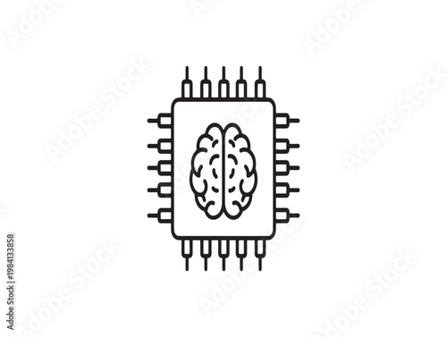 Artificial intelligence concept a brain shaped microchip illustration