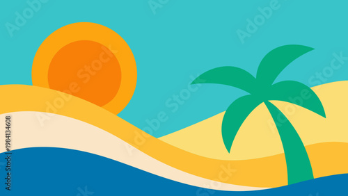 Abstract Beach Vacation Vector