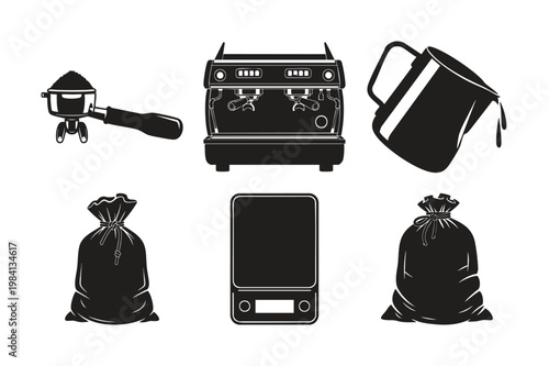 Coffee maker set bundle professional barista equipment.