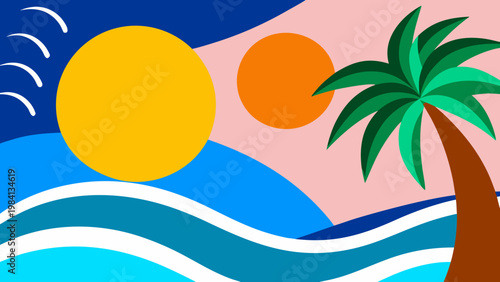 Abstract Beach Vacation Vector