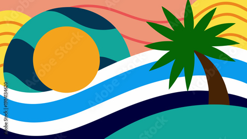 Abstract Beach Vacation Vector
