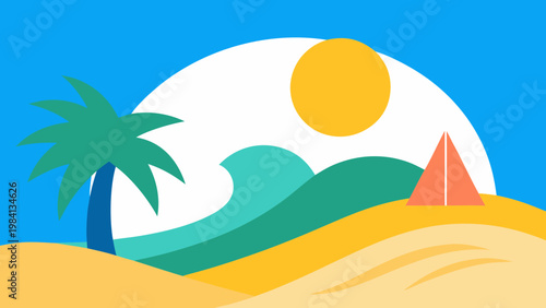 Abstract Beach Vacation Vector