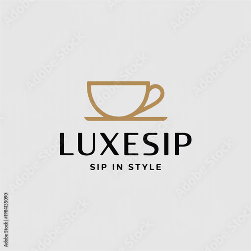 Minimalist coffee cup logo design with beverage minimalist business restaurant typography illustration logotype branding identity establishmen
