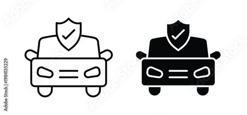 Auto insurance icon editable stroke outline vectors. EPS10