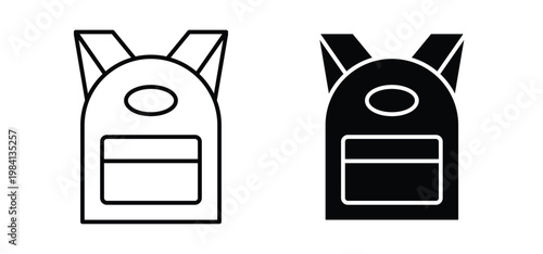 Backpack icon editable stroke outline vectors. EPS10