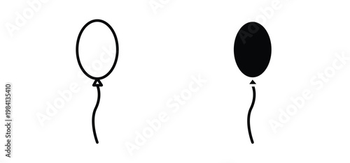 Balloon icon editable stroke outline vectors. EPS10