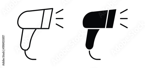 Barcode scanner icon editable stroke outline vectors. EPS10