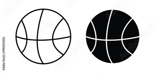 Basketball icon editable stroke outline vectors. EPS10