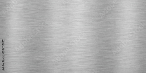 Industrial stainless steel plate with a shiny brushed metal texture and silver grey metallic pattern design on a titanium alloy surface