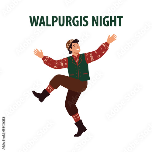 Vector of a man celebrating "Walpurgis Night" 3