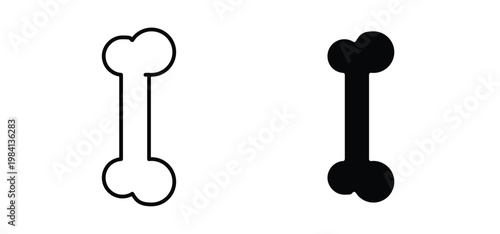 Bones icon editable stroke outline vectors. EPS10