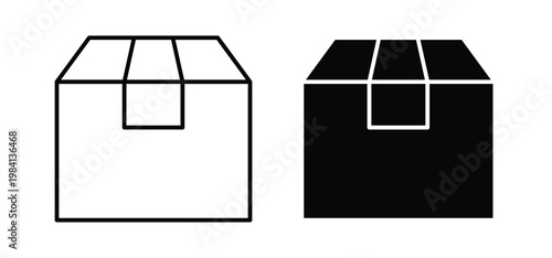 Box icon editable stroke outline vectors. EPS10