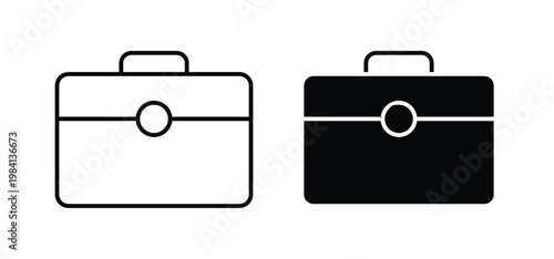 Briefcase icon editable stroke outline vectors. EPS10