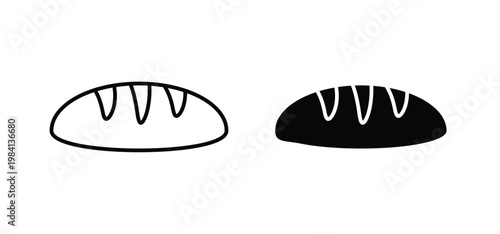 Bread loaf icon editable stroke outline vectors. EPS10