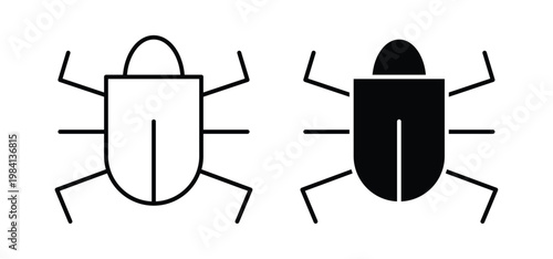 Bug icon editable stroke outline vectors. EPS10