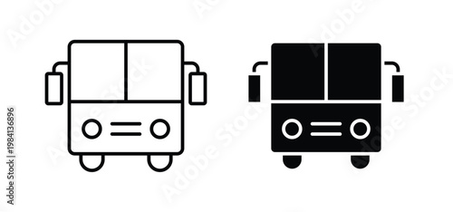 Bus icon editable stroke outline vectors. EPS10